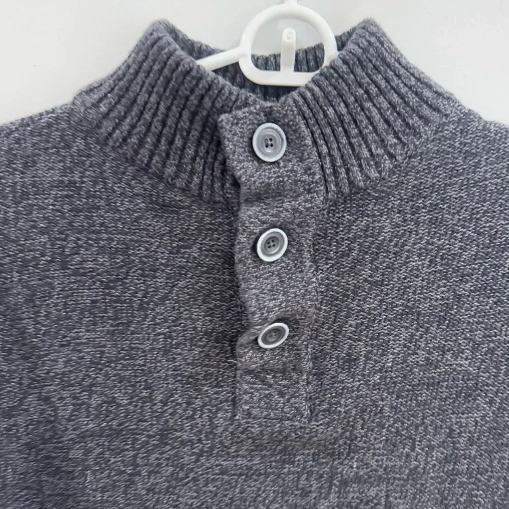 Urban Pipeline men’s heather gray 1/4 button cotton blend sweater size small